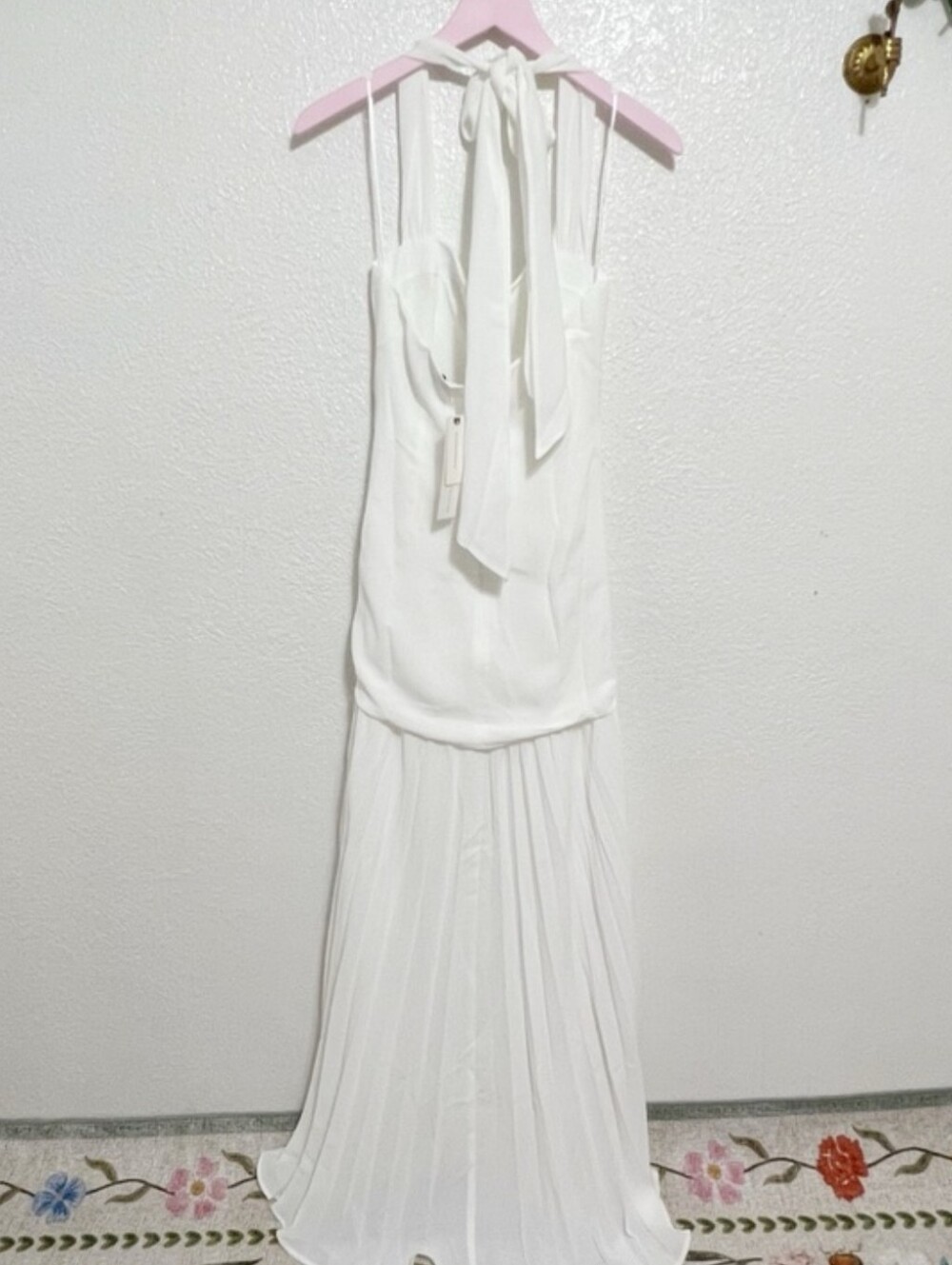 Anthropologie Delfi Collective NWT Delilah Halter Pleated Drop-Waist Maxi Dress - Picture 9 of 13
